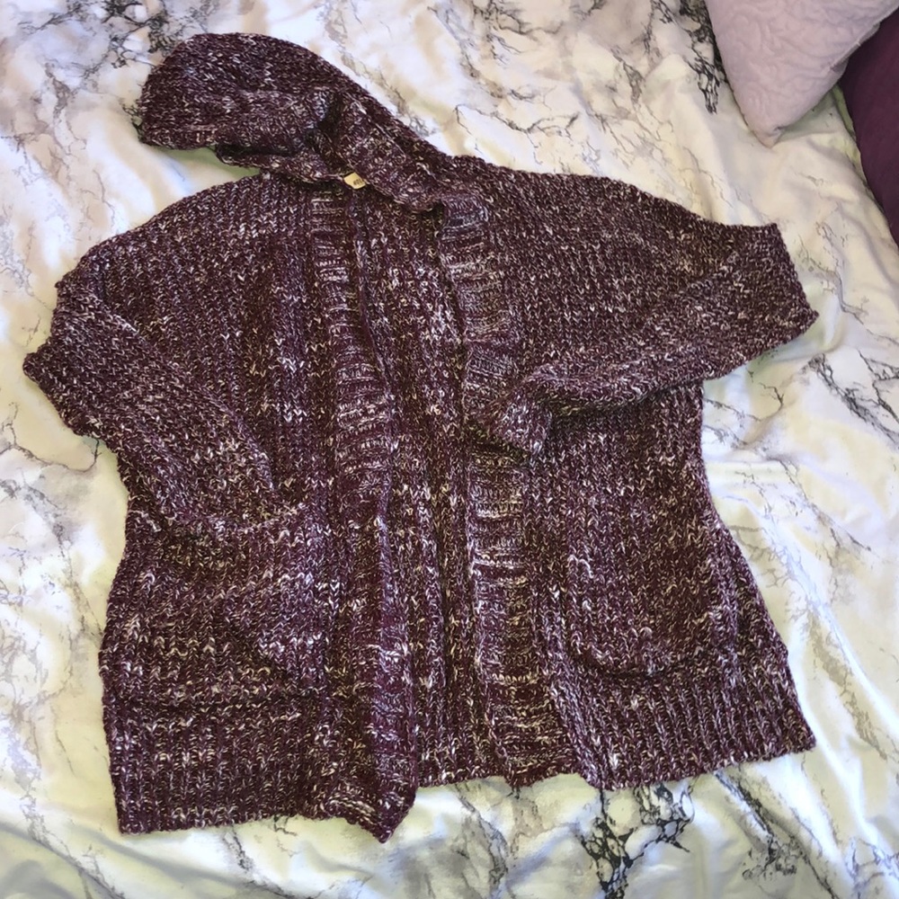 NEW Hollister Marled Knit Open Front Cardigan